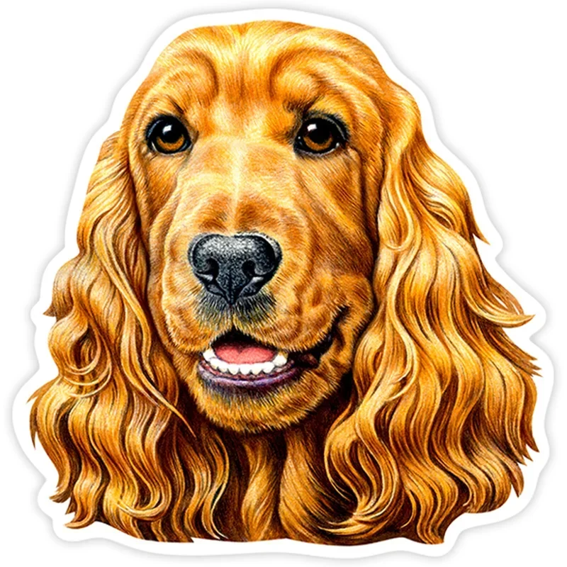 PVC Decal Cocker Spaniel Brown Car Sticker Waterproof on Bumper Rear Window Laptop Refrigerator Toilet