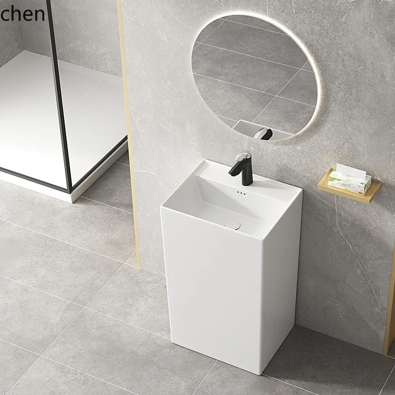 DSACeramic Integrated Washbasin Balcony Bathroom Floor-standing Washstand Bathroom