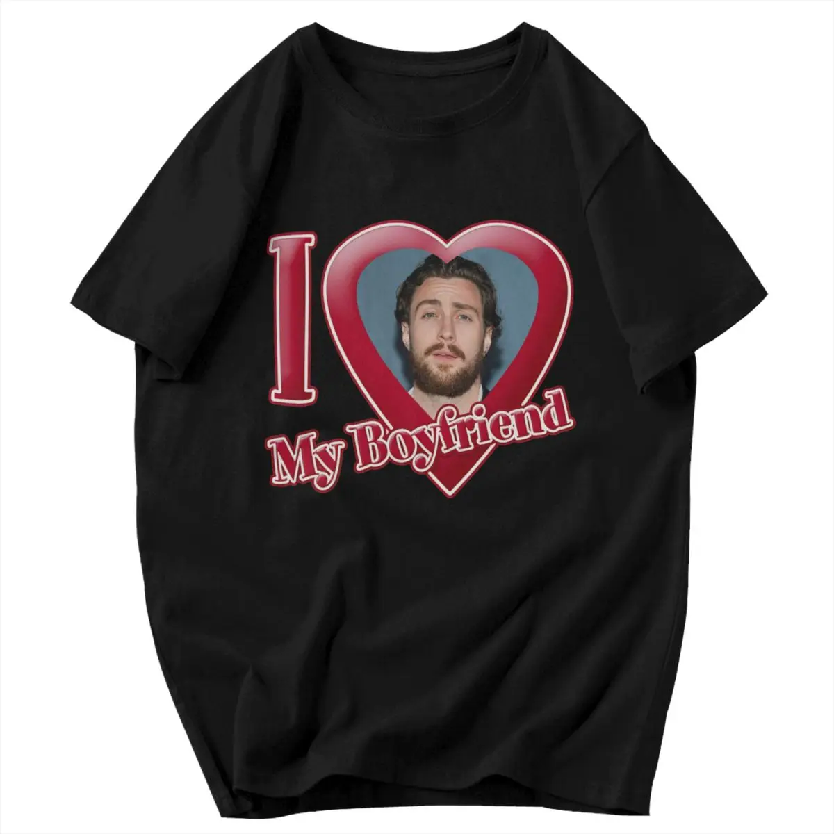 Men T Shirt Aaron Perry Taylor Johnson I Love My Boyfriend Pops Y2K Graphic Anime Unisex Clothing T Shirts