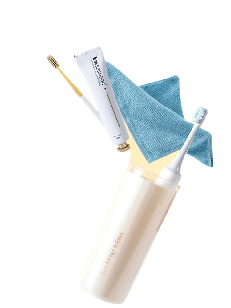 Портативный дорожный контейнер для зубных щеток с чашкой для мытья