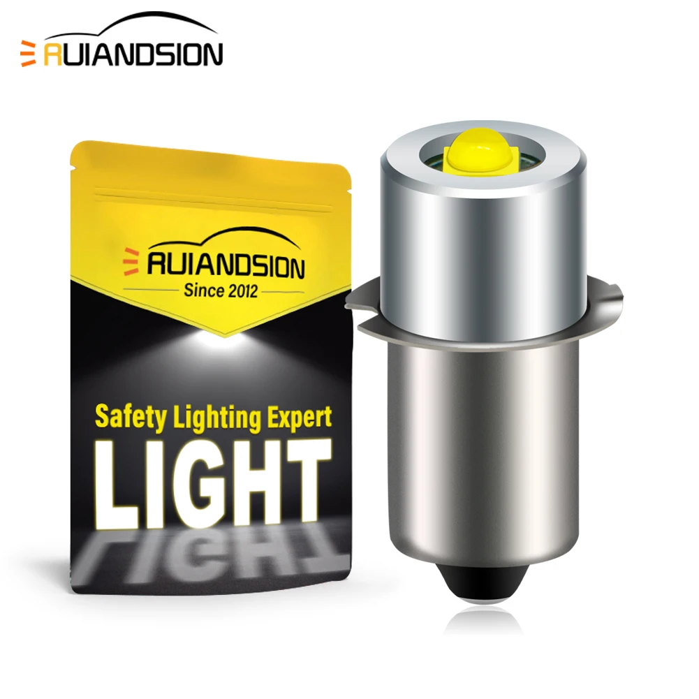 2PC P13.5S LED Bulb For Maglite Flashlight Upgrade 4-30V Wide Voltage For 2-6D Cell 150LM Super Bright Outdoor Light Replacement
