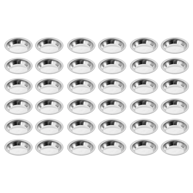 【HOT】36Pcs Stainless Steel Color Paint Tray Model Toning Palette For Mixing Color, Oil, Water Based Painting 5Cm