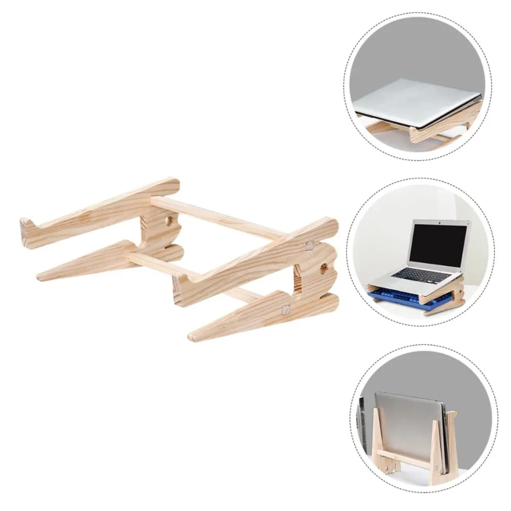 

New Wooden Notebook Stand Portable Smooth Laptop Stand Foldable Easy To Install Notebook Cooling Pad Desktop