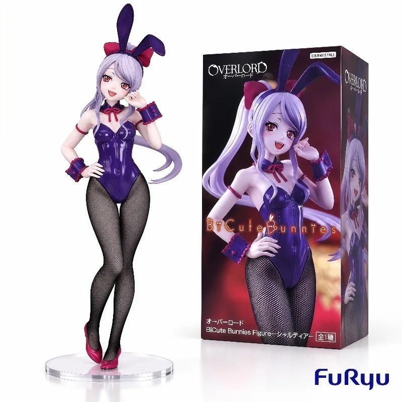 Genuine Original FuRyu Overlord Shalltear Bloodfallen BiCute Bunnies Purple Bunny Girl Anime PVC Figure Desktop Display In Stock