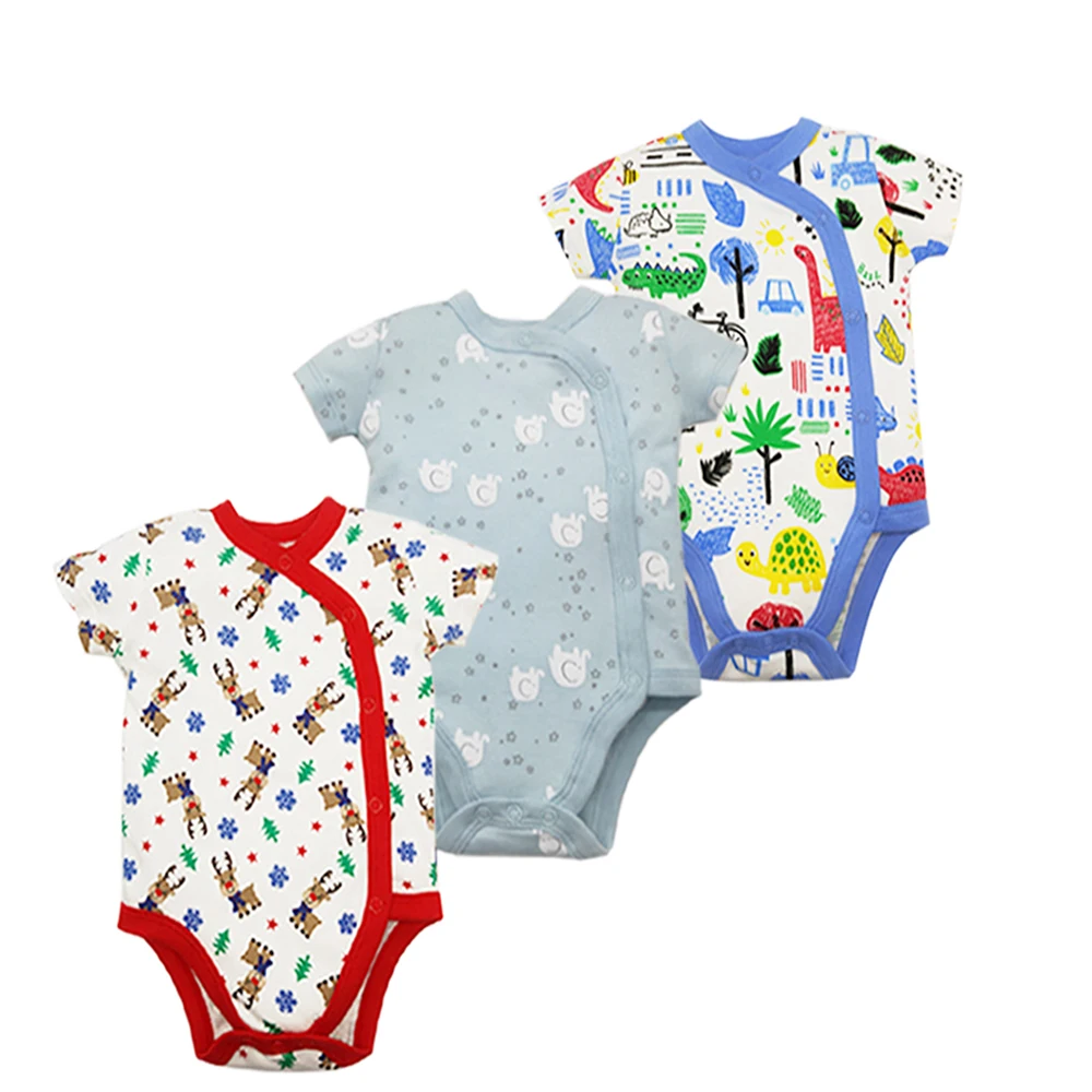 3PCS/LOT Soft Cotton Baby Bodysuit Fashion Baby Boys Girls Clothes Infant Jumpsuit Overalls Short Sleeve Newborn Baby Clothing