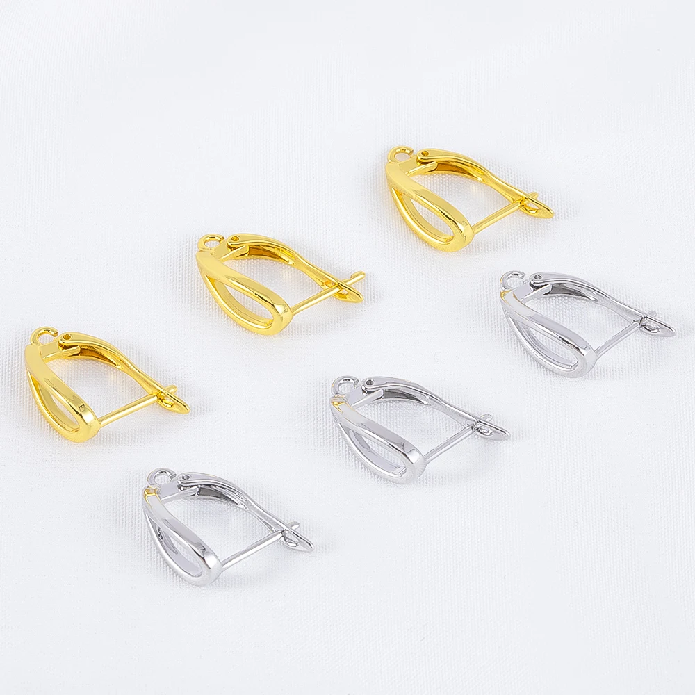 

Classic U Shape Hoop Earrings Base Accessories for Jewelry Making Copper Earring Hooks With Hole Ear Jewellery Making Supplies