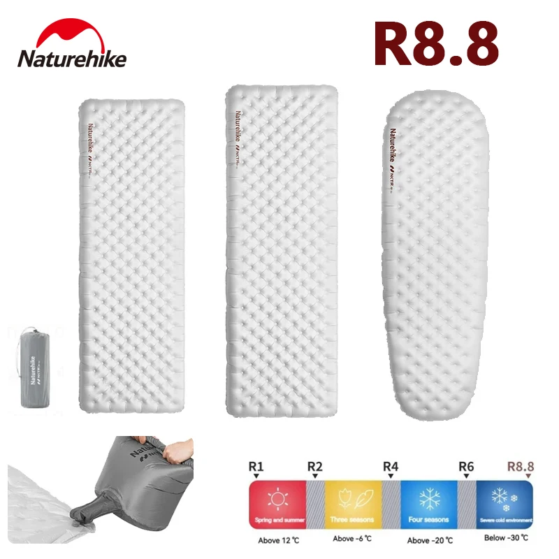 

Naturehike R8.8 Inflatable Mattress sleeping Mat Ultralight Camping Outdoor Cushion Pad Moisture-proof Air bed Hiking Warm