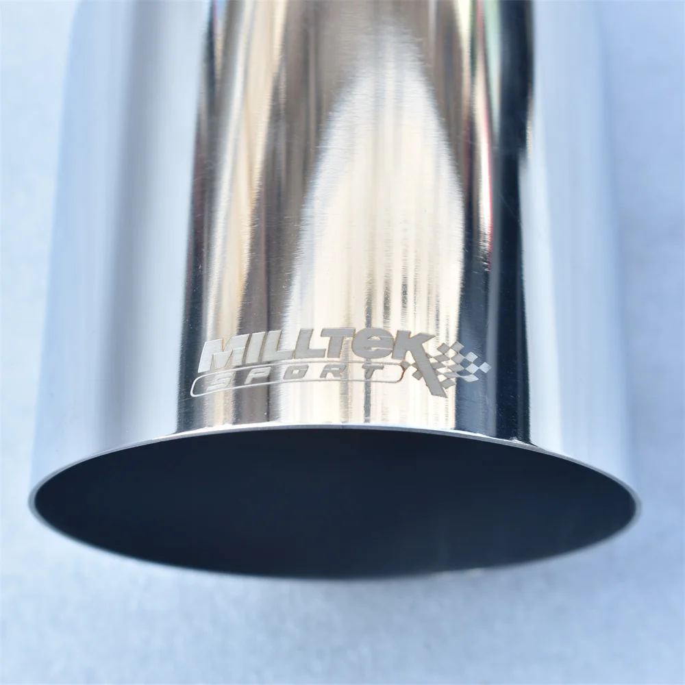 MILLTEK SPORT Auspuffblende aus 304 Edelstahl, abgewinkelt, Einzelrohr, 2,5 Zoll und 4,5 Zoll, Auto-Auspuffdüse zur Modifikation – Detail 5