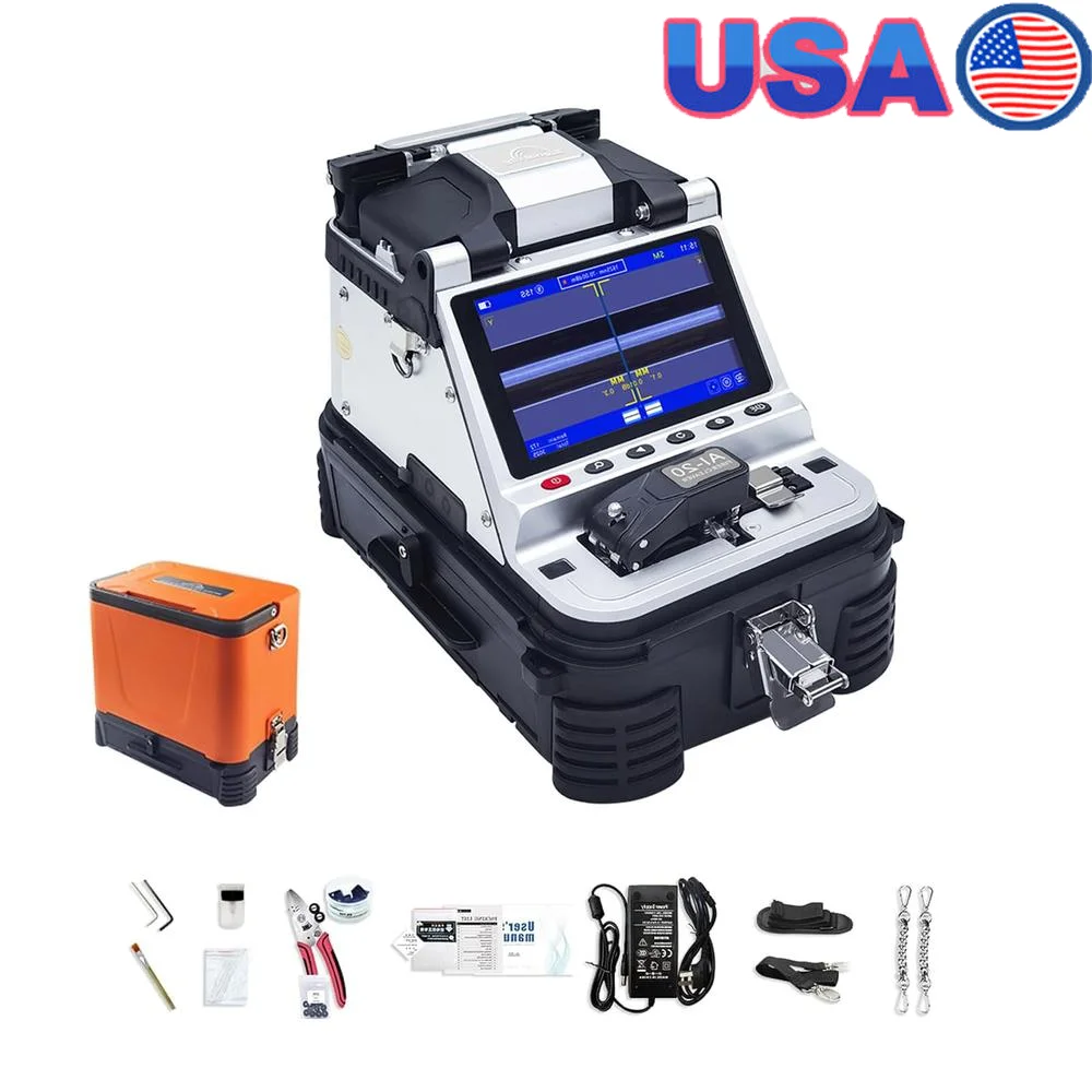 High-Precision Fusion Splicer One-Step Fiber Cutter Optical Fiber Core Alignment VFL 9-in-1 Cleaver 6s Splice Time 240 Splices