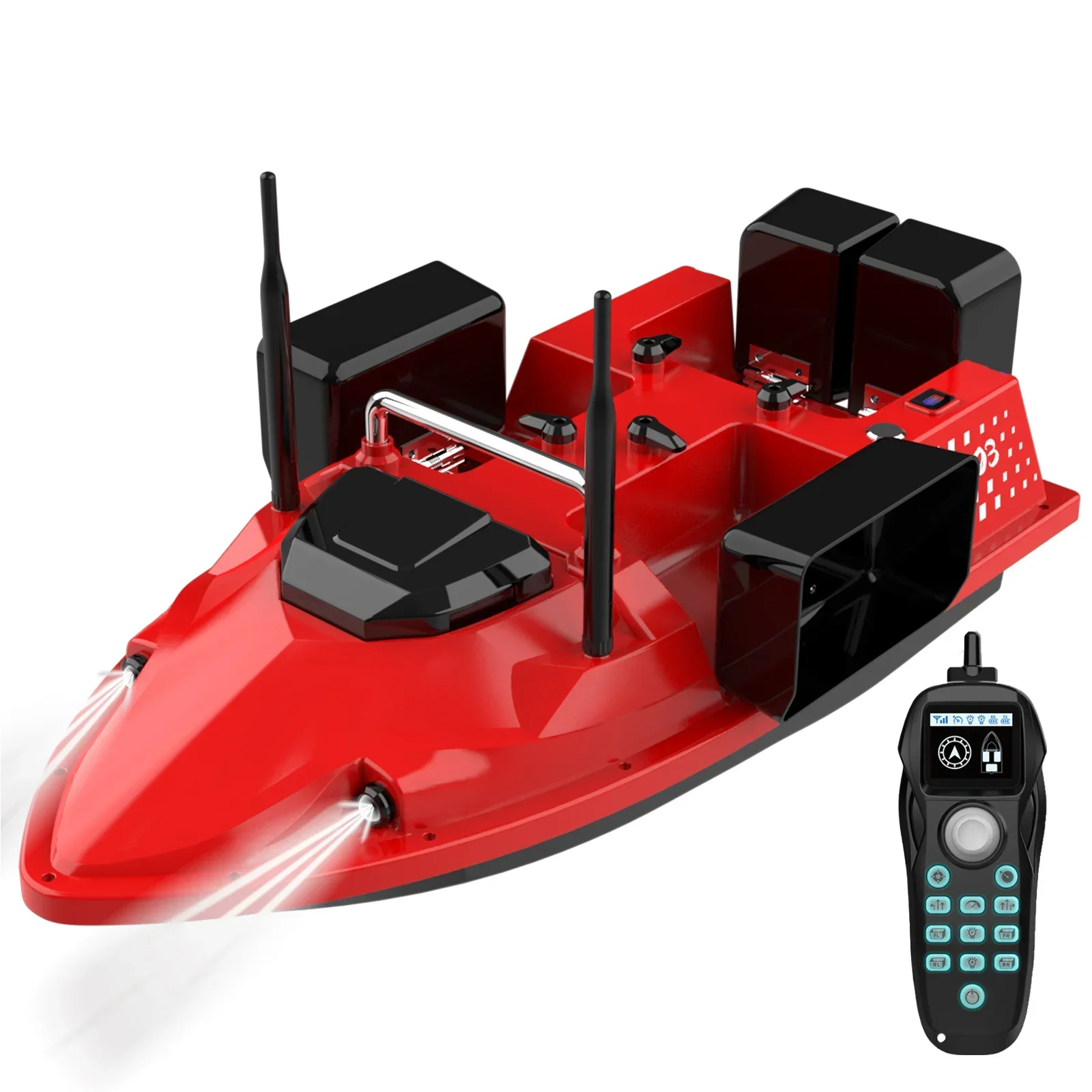 2026 New ModelMAYATANGFlytec V803 500M 3KG Load 4 Hoppers RC Carp Fishing Bait Boat With Color Screen Controller 2 Speed Dual Po