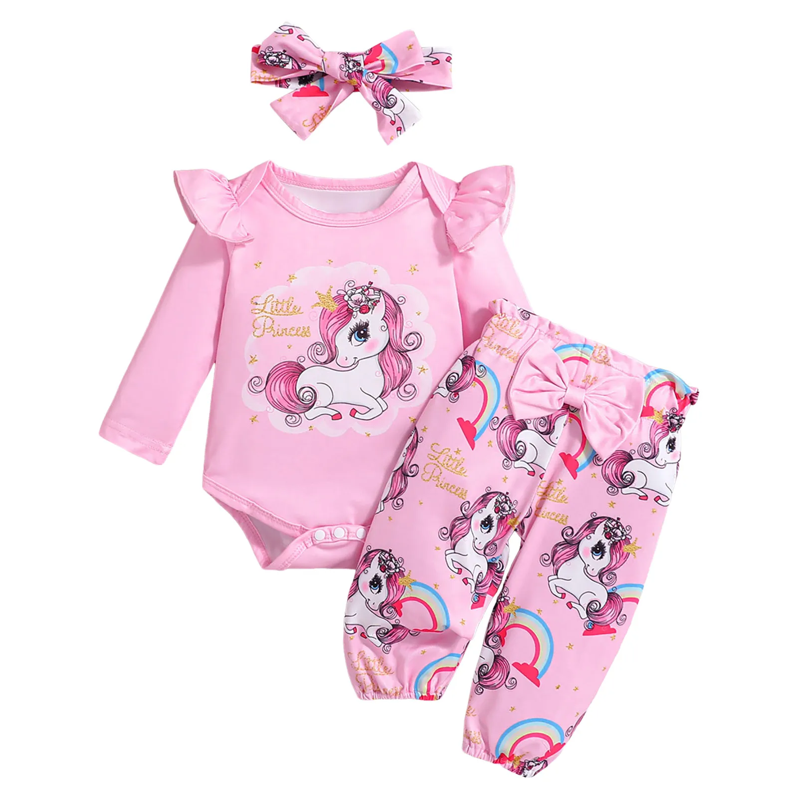 

Little Girl Clothes Size 6 Baby Girls Clothes Newborn Infant Baby Girls Outfit Long Sleeve Ruffle Romper Floral Pants 3 Stuff