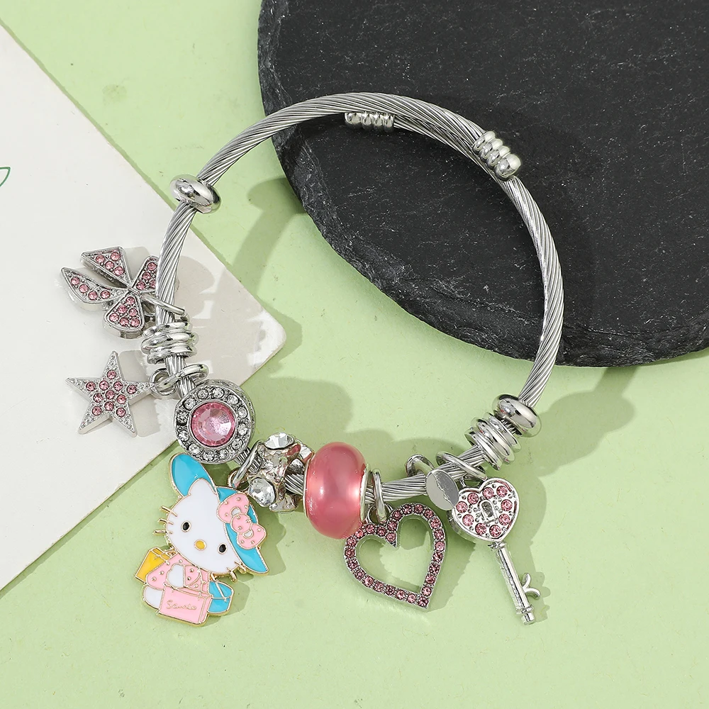 Multi-style anime  Japanese fashion cute ins Hello Kitty DIY beaded bracelet