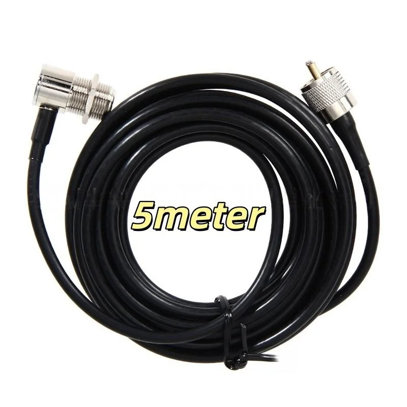 1 шт., 5-метровый удлинительный кабель RG58 PL259 UHF к SO239, разъемы, мобильная автомобильная радиоантенна для Kenwood Yaesu ICOM для TM-261