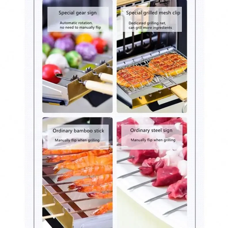 Электрический гриль-барбекю, машина для шашлыков, бытовая бездымная автоматическая вращающаяся машина для мяса для барбекю
