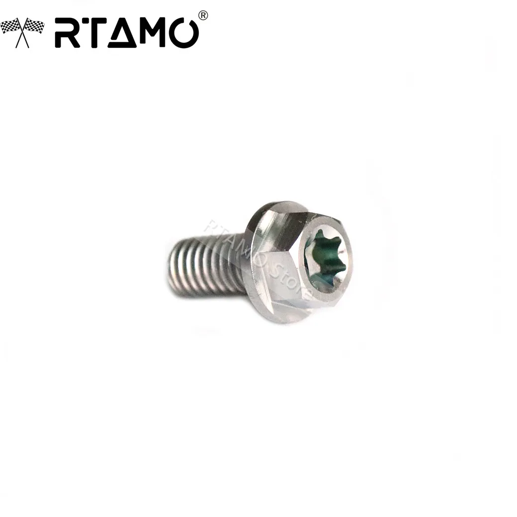 RTAMO 티타늄 플랜지 Torx 헤드 볼트, M6, 완전 단조 T30, 실버 컬러, 1 개