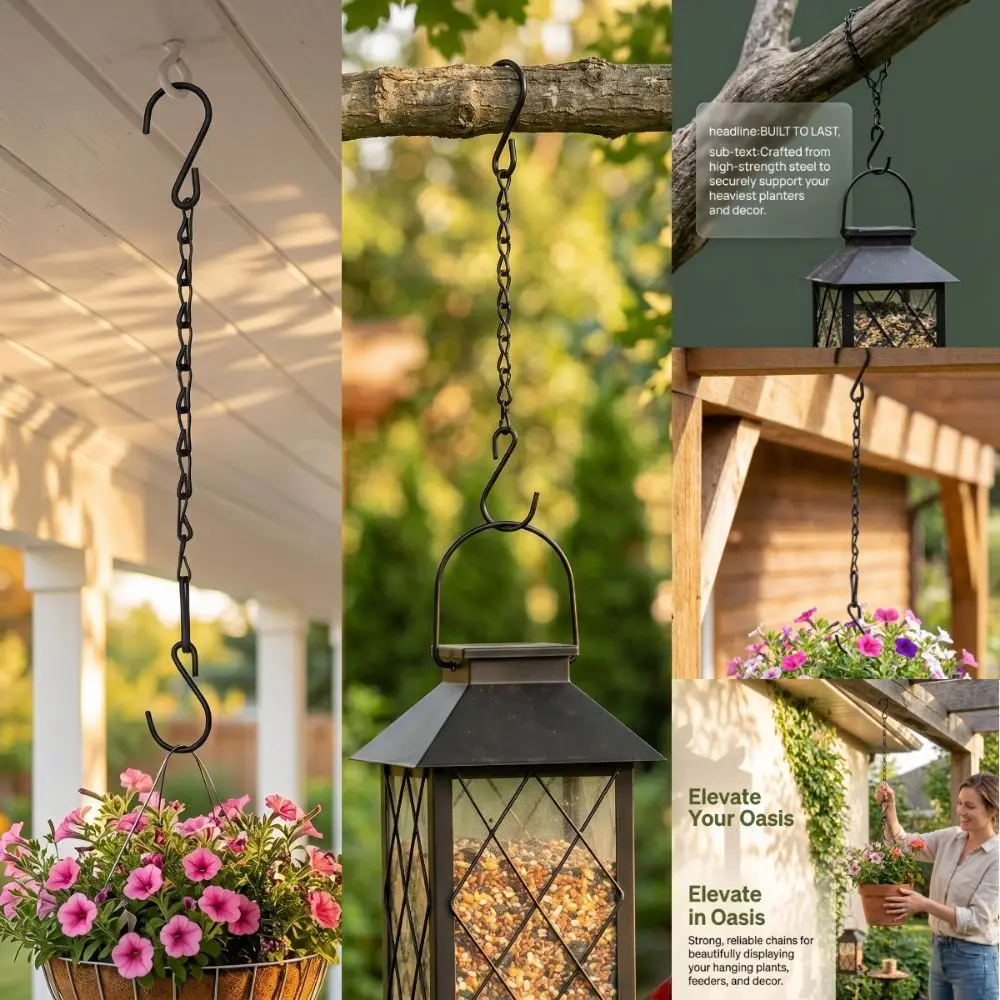 10Pcs Twisted Double Hook Hanging Baskets Chains Durable 25cm Flower Pot Hanger Chain with S-Hooks Iron Plant Hanging Chains