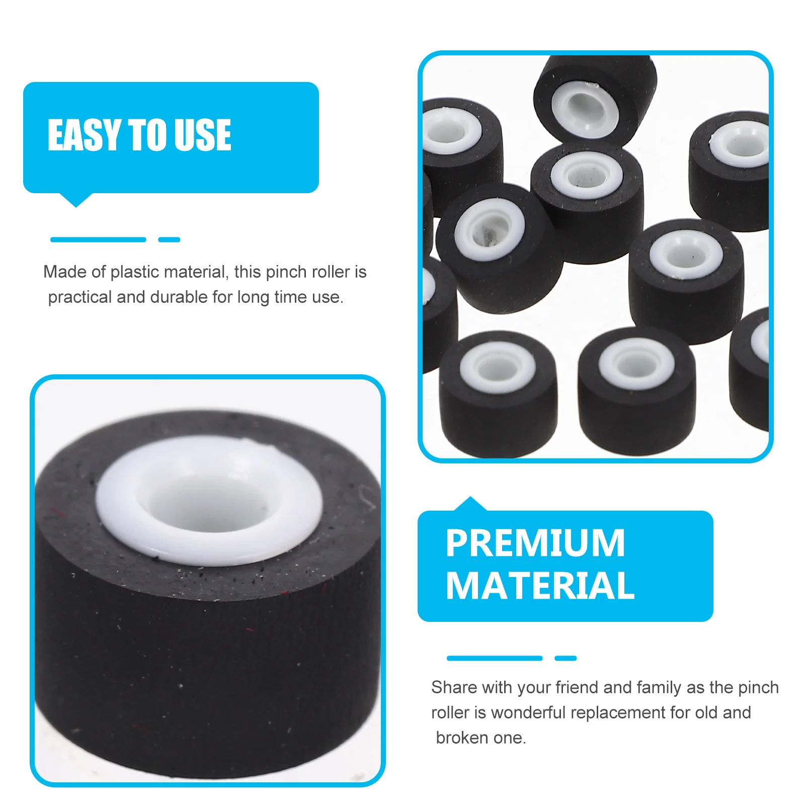 Cassettes en caoutchouc noir pour voiture, 12 pièces