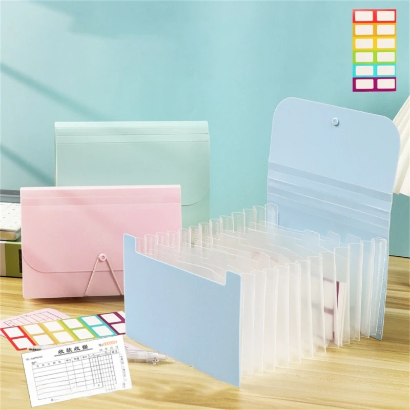 Small Expandable File Folder 13 Pockets Expanding Receipt Coupon Organiser Portable Folder for Card Coupons Receipt