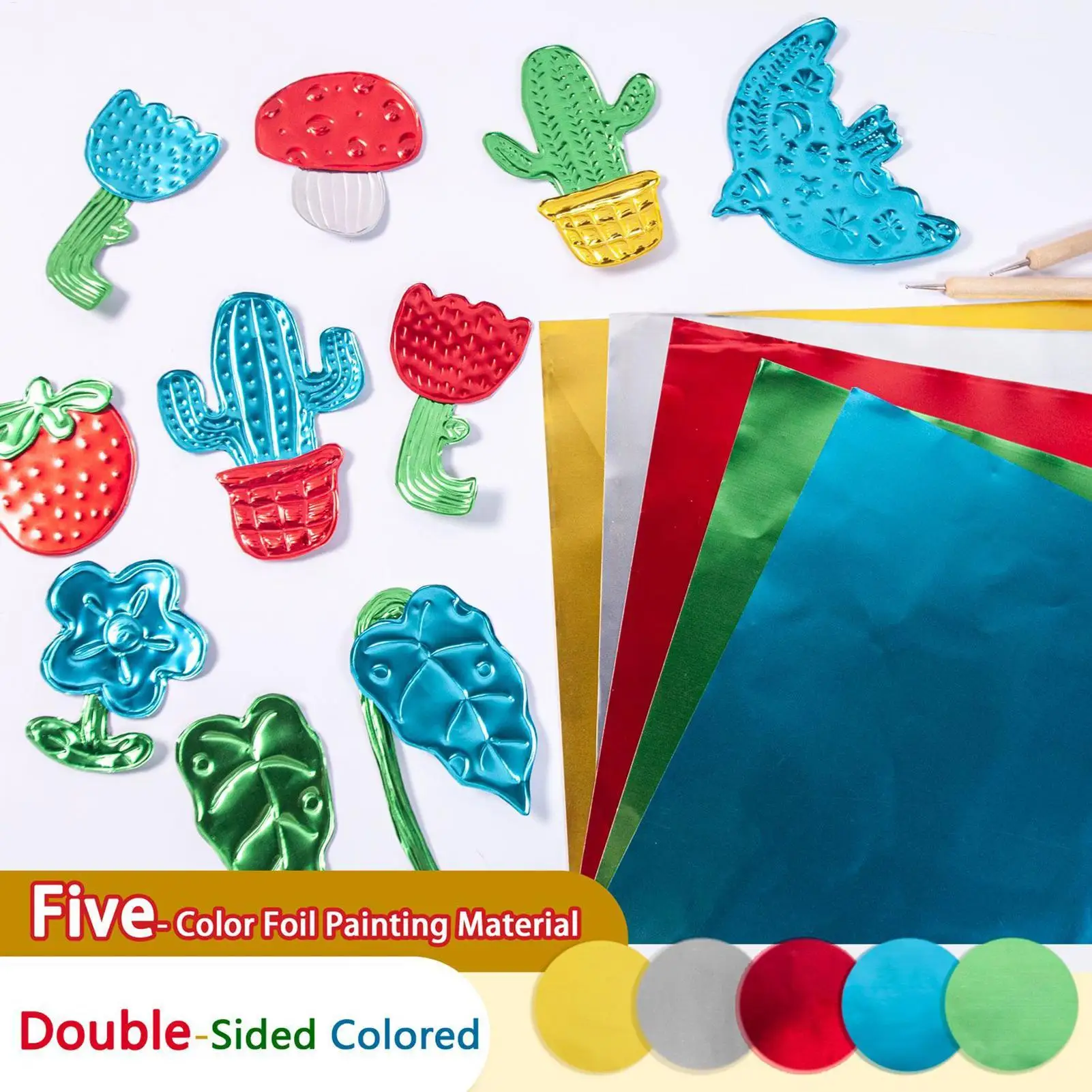 Double-Sided Art Metal Embossing Foil Sheets Versatile Aluminum Craft Foil for Handcrafts, Essential DIY Supply for Scrapbooking