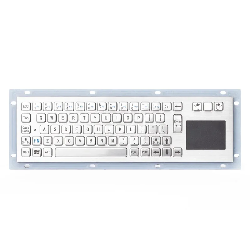 IP65 Waterproof Vandal Stainless Steel Industrial Keyboard Panel Mount USB Metal Keypad With Touchpad For  CNC Mill