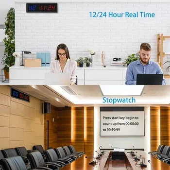 High Performance Led Digital Fitness Timer 1.5" Sports Alarm Clock Large Gym Countdown