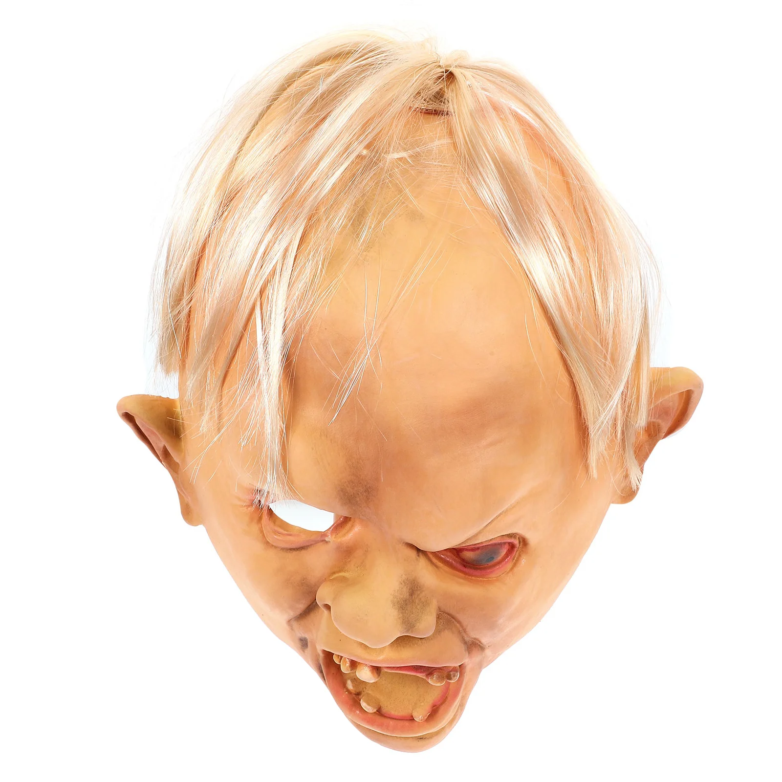 Halloween Squint Funny Breathable Decorate Simulation Non-deformation Horror Man Party Costume Head