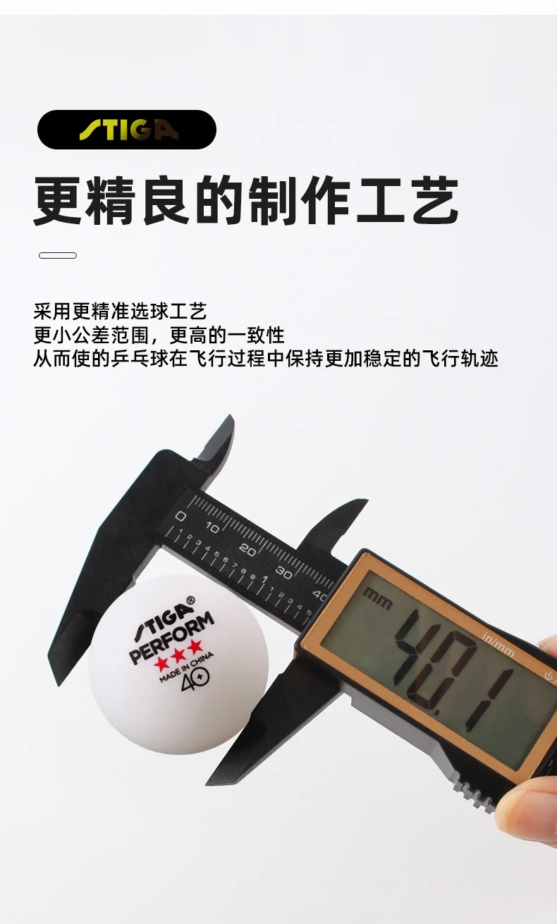 STIGA 3 Sterne 40+ Tischtennisbälle ITTF ABS Neues Material Ping-Pong-Bälle mit Naht, hohe Elastizität, langlebig, Trainings-Spielbälle – Detail 7