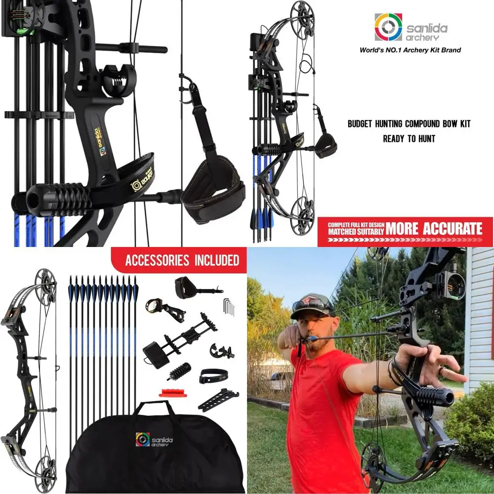 

Dragon X7 Ready to Hunt Compound Bow Package for Adults, Archery Compound Bow and Arrow Set, 0-70 Lbs Draw Weight, No Bow Press