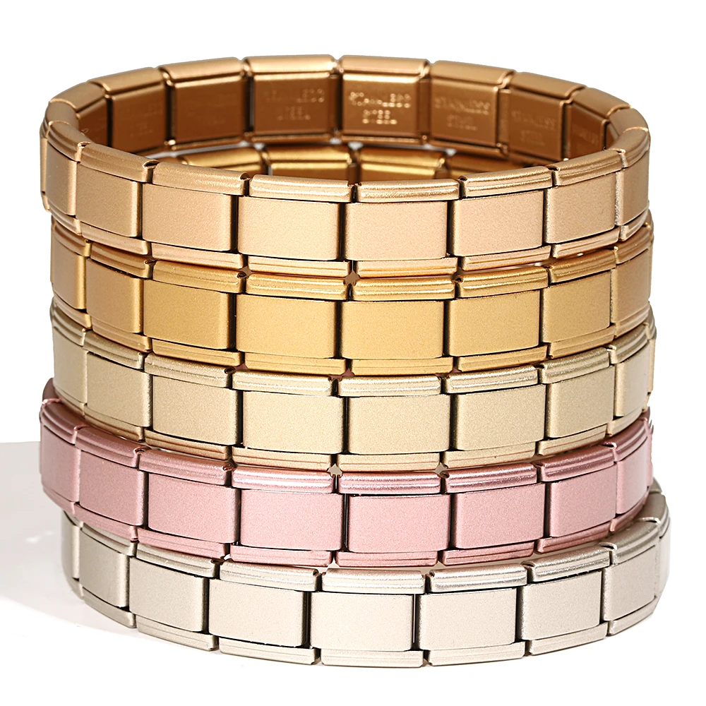 Wasserdicht Edelstahl Elastisch Einstellbare Manschette Armband Armreif Für Frauen Männer Neue 9mm Italienischen Charme Armband Schmuck Geschenke