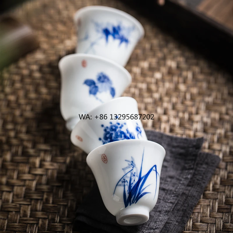 

Чжунская печь, китайский кунг-фу, чайный сервиз, Цзиндэчжэнь, фарфоровая чашка, ручная роспись, сливовая орхидея, бамбуковая хризантема, керамическая чашка для чая