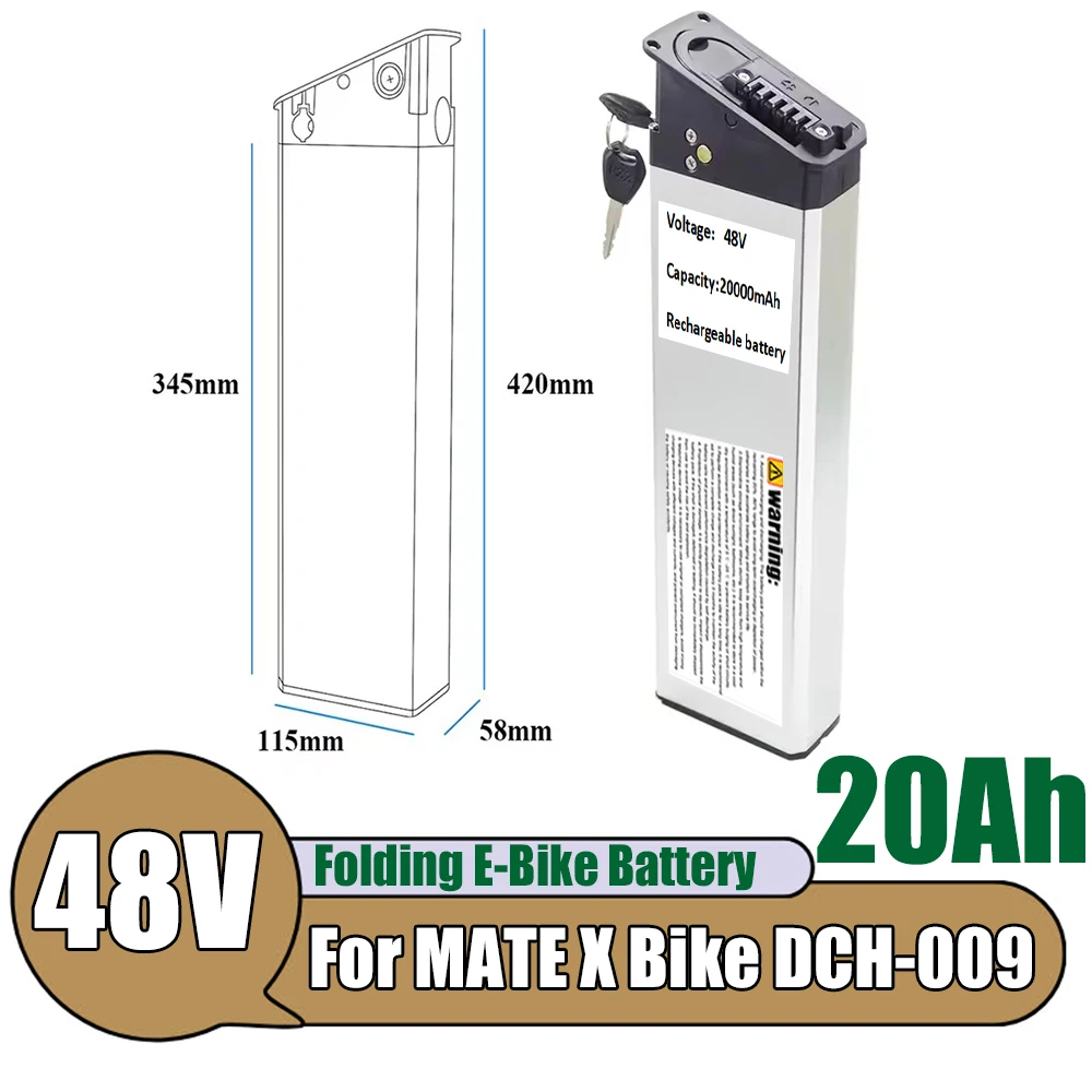 48V 20Ah Replacement Batteries for DCH-009 New Engwe EP-2 Pro Engine Pro Upgraded Version for MATE X Bike Battery with Charger