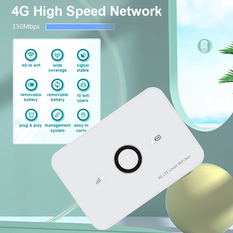 Hosaya America 4G ซิมการ์ดเราเตอร์อินเตอร์เน็ตไร้สายโมเด็ม LTE 10 WIFI ผู้ใช้กระเป๋า MiFi Hotspot แบตเตอรี่ในตัวแบบพกพา