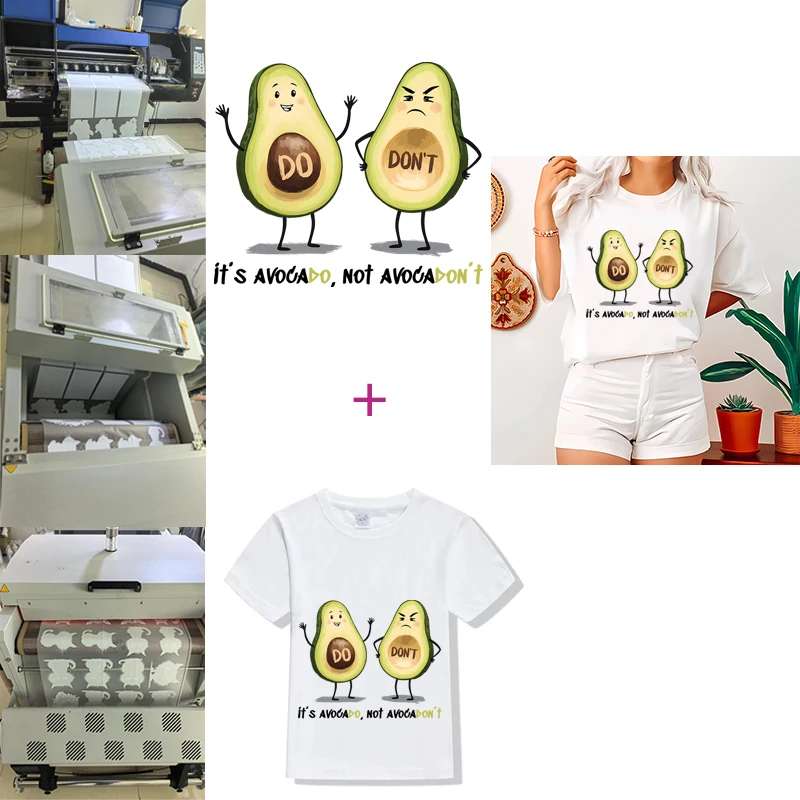 A Complete Set of Avocado bread Heat Transfer Patches DIY Eye Masks Kids Toys Iron-On T-Shirt Print Washable Patches