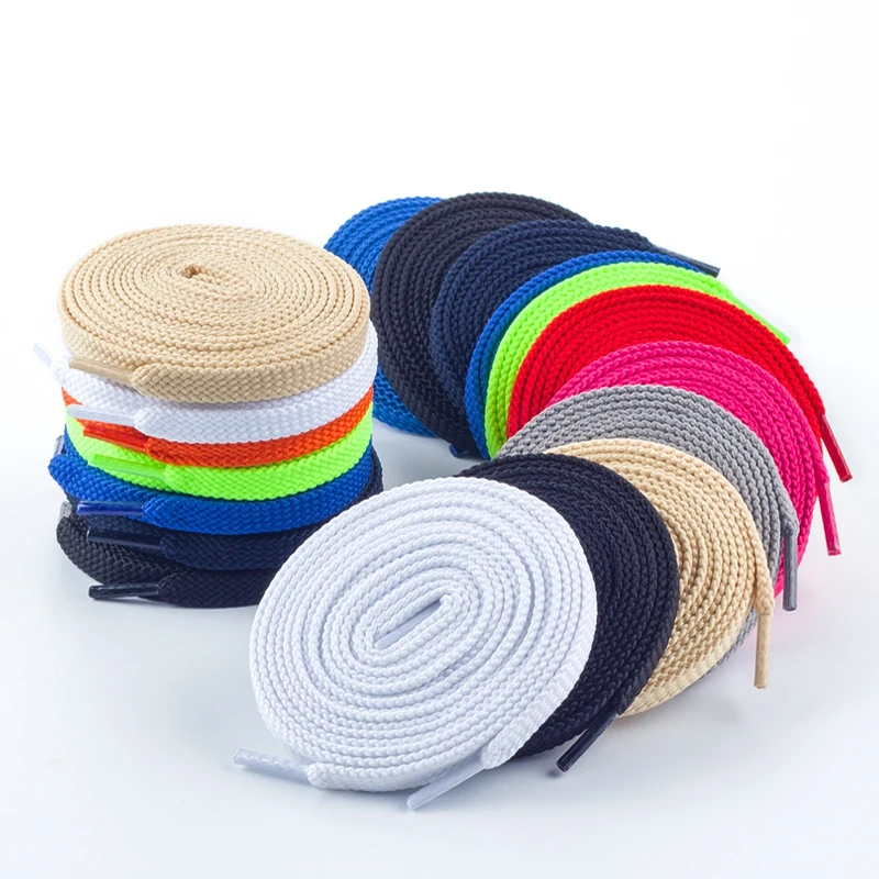 1 Pair Flat Shoelaces Double Layer Precision Weaving Shoe Lace Sports Shoes White Shoelace Used for 574 NB 327 Casual 26 Color