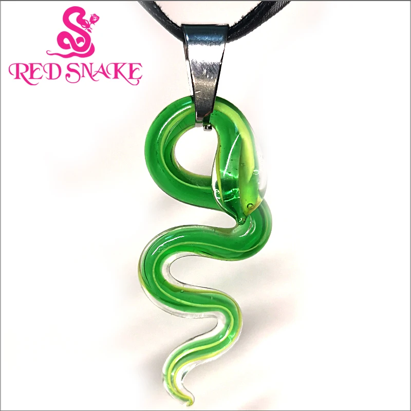 Fashion Murano Glass streamlined innervation Snake Pendant Necklaces