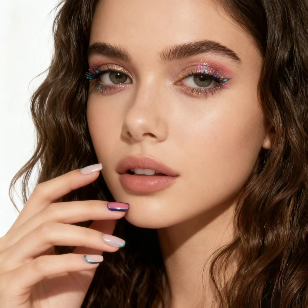 Suministros de decoración corporal iluminador, brillo azul, ojo rosa, shado, halloween