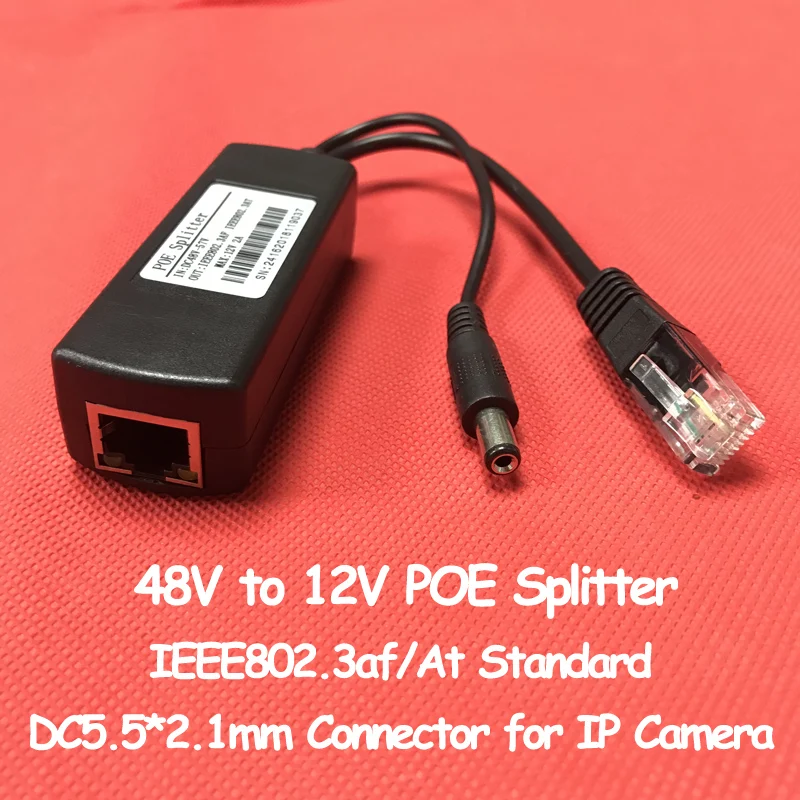 

Водонепроницаемый POE-сплиттер-кабель 48В на 12В, модуль питания/инжектор для IP-камер видеонаблюдения
