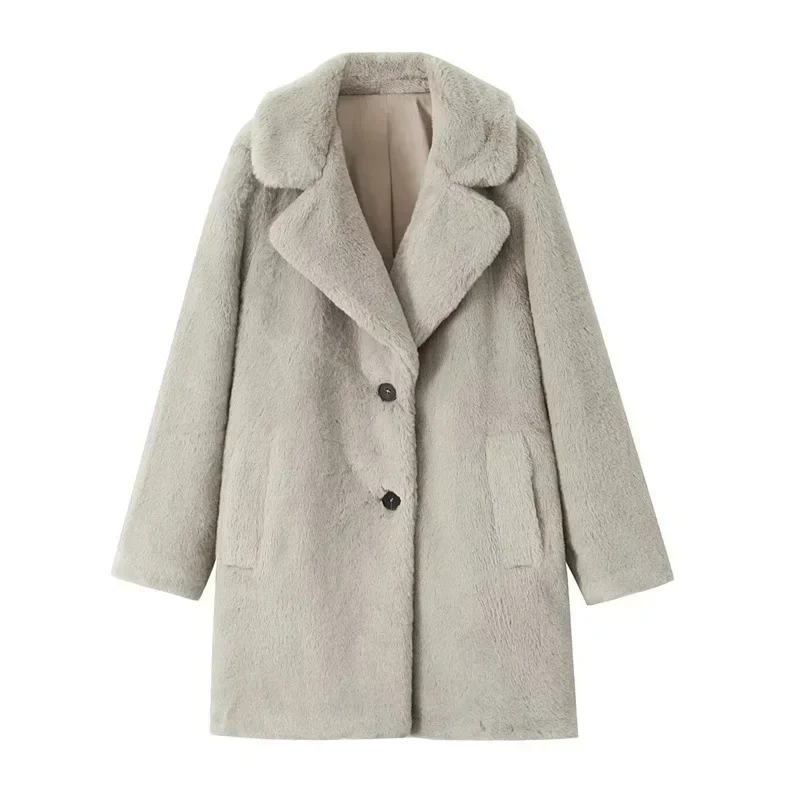 Lamm wolle aus weißen Frauen Anzug Damen formellen Blazer elegante weibliche Single Button warme Winter arbeit tragen Büro Dame Jacke Mantel