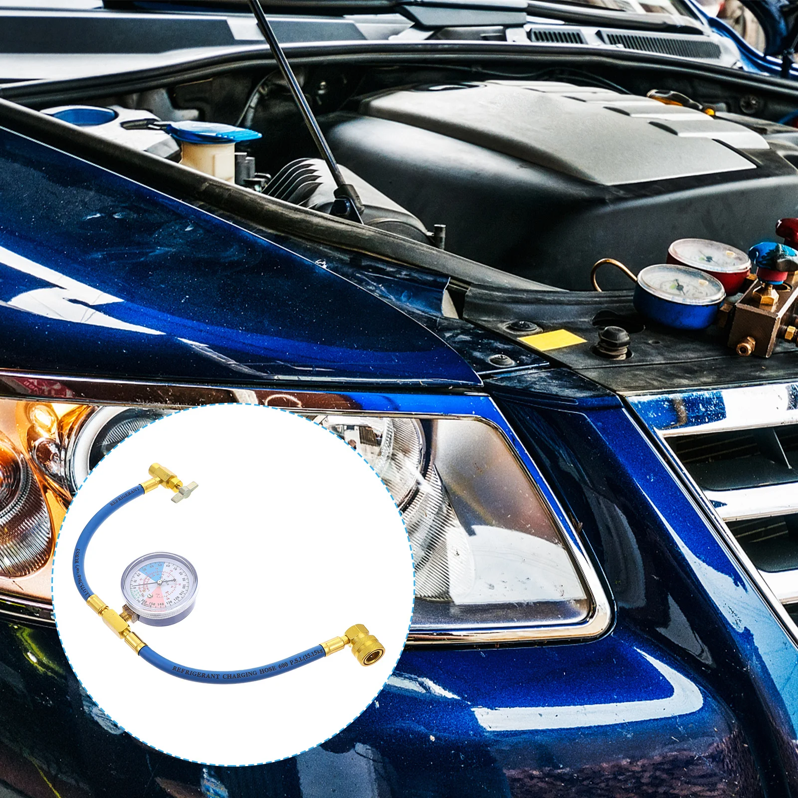 

1Pcs Professional Car Refrigerant Charging Hose with Gauge Stable Performance for Automotive Air Conditioning Systems