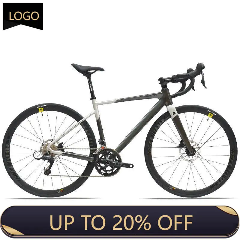 QQA High Performance 700C Carbon Fiber Fork Racing Road Bike 20 Speed Aluminum Alloy Double Disc Brake Adult Outdoor Riding