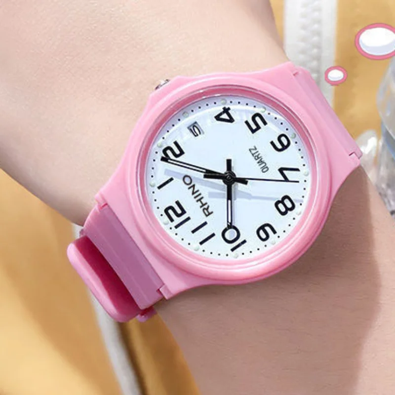 Cute Watches Children Waterproof Band Calendar Luminous Quartz Watch  Port Wristwatches Quartz Clock Gift Kids Watches Girls Boy