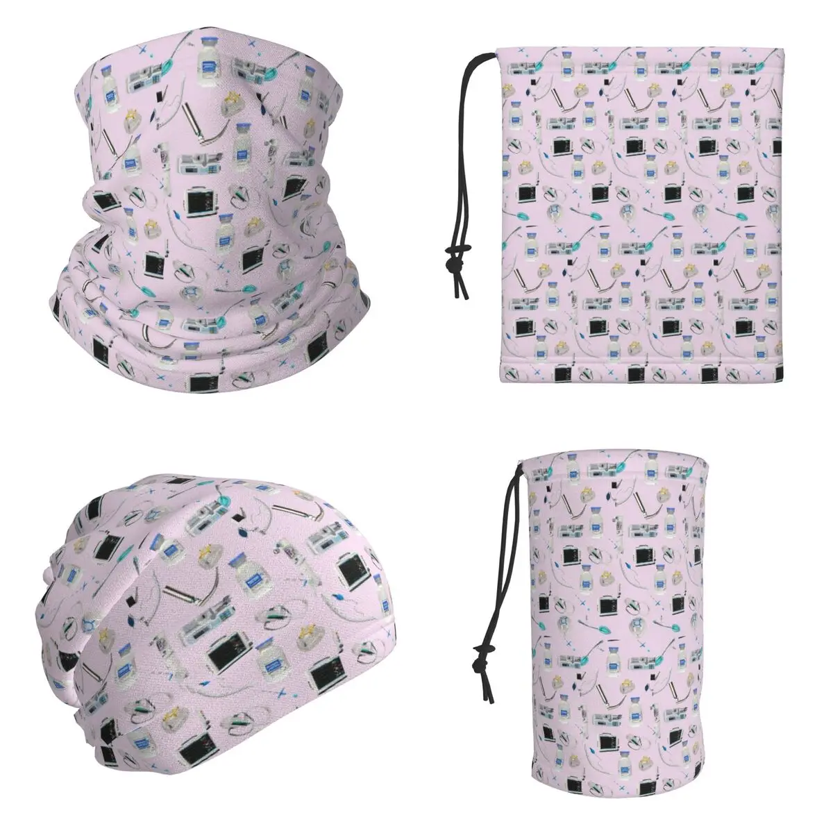 Tools Of The Trade PALE PINK Anesthesia Anaesthesia Bandana Neck Gaiter Printed Mask Scarf Riding Face Mask Unisex All Season
