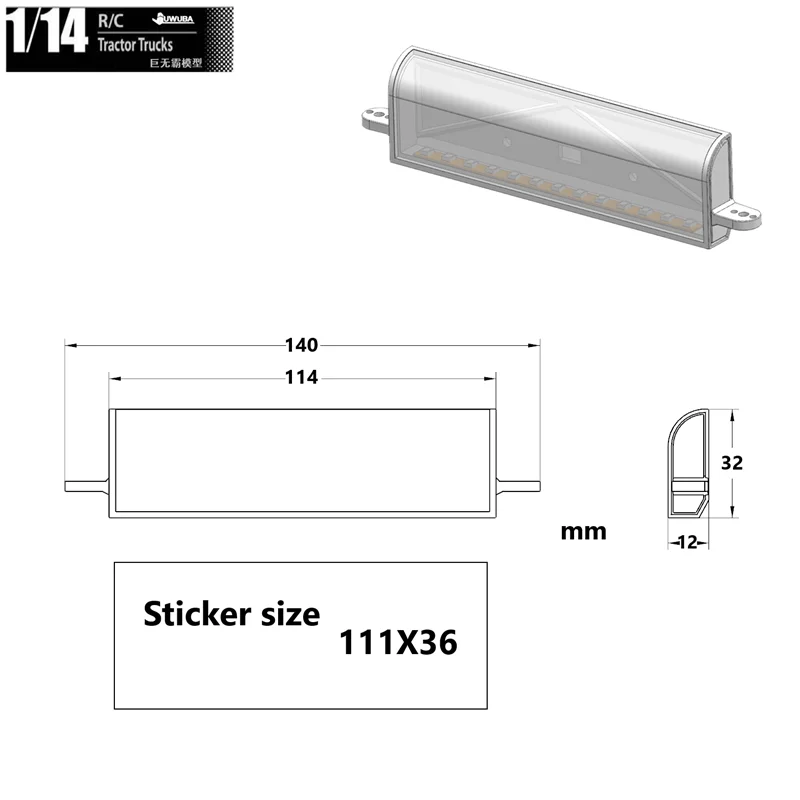 Zdalnie sterowana ciężarówka części reklamowe pudełka świetlne lampa pod szybę na dachu LED do 1/14 Tamiya Tipper SCANIA R470 R620 R730 DIY