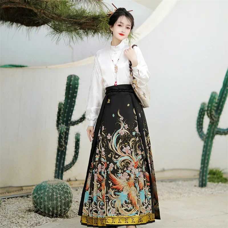 YF62 Original Horse Skirt Set Hanfu Female 2024 New Autumn and Winter Improved Makeup Hua Ming System of Ancient Clothing