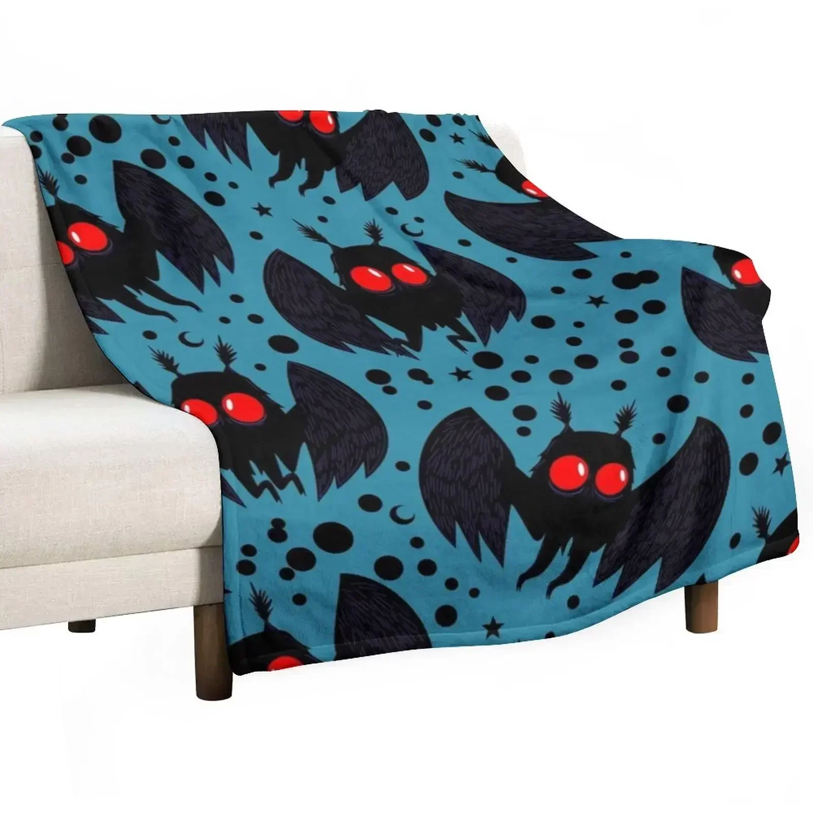 Mothman Grey Blue Night Throw Blanket Bed covers Summer Furrys Baby Blankets