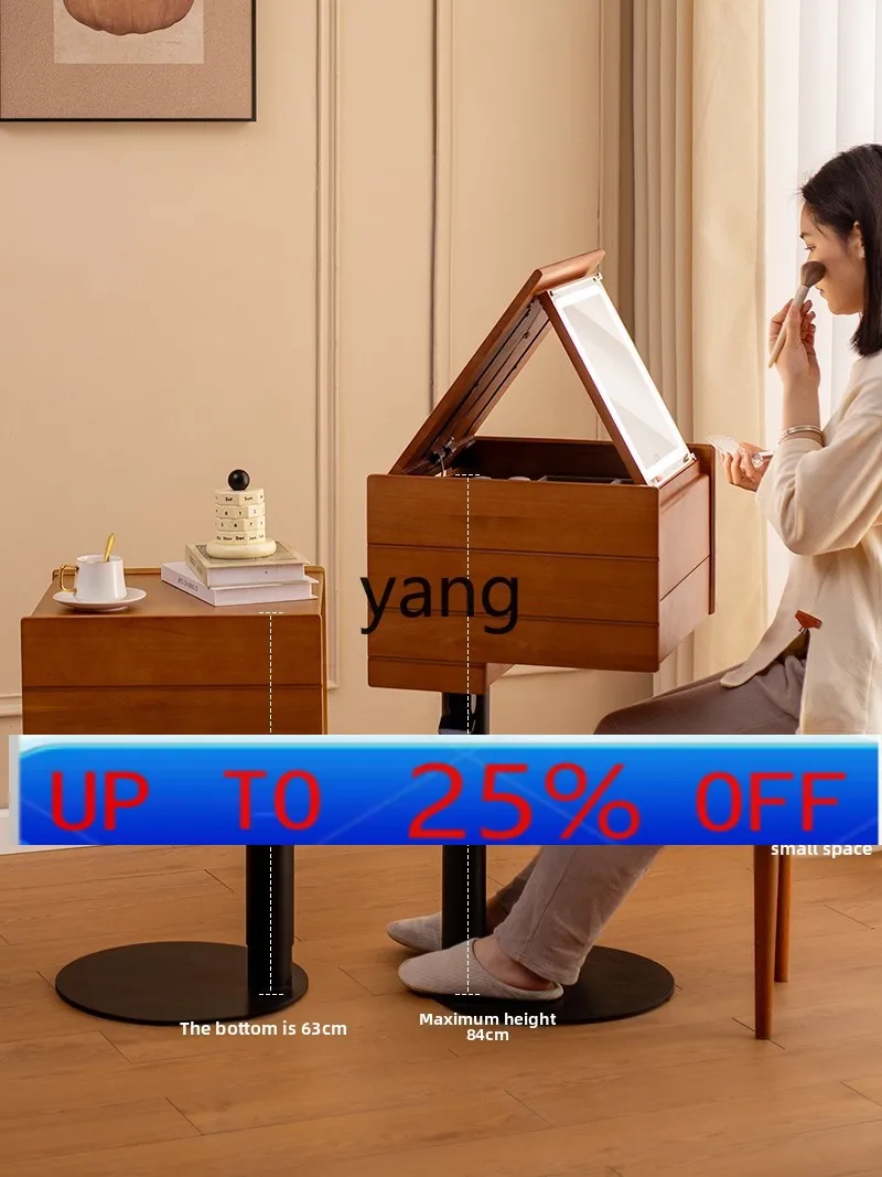 

LMMlift bedside table dresser bedroom full solid wood makeup table flip modern simple makeup table
