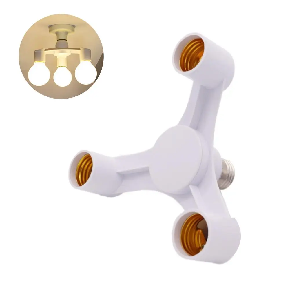 3In1 E27 To E27 Extended LED Lamp Bulbs Socket Splitter Adapter Holder for Photography Photo Studio E27 Base Socket Splitter