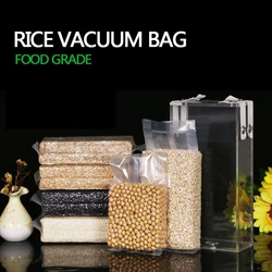 0.2mm Vacuum Plastic Box Rice Storage Bag Hot Sealing Pack Bags Thick Clear Food Shaped Packaging Tea Beans Square Store Pouches