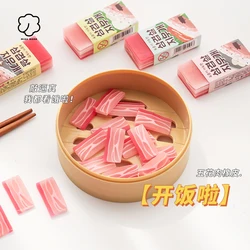 Borrador de lápiz de goma de carne, borradores de goma Kawaii para estudiantes de escuela, Material de papelería bonito, suministros escolares Kawaii para niños