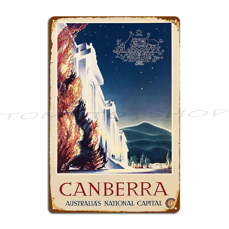 Visit Canberra Australia S National Capital Vintage Metal Plaque Poster Customize Wall Mural Club Plaques Design Tin Sign Poster